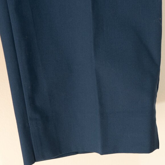 Ann Taylor Cotton Crop Pant Curvy Fit Blue Minimal Retro Office Ankle Trouser - Picture 9 of 9